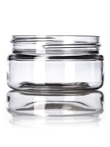 2 oz clear PET plastic single wall jar with 58-400 neck finish