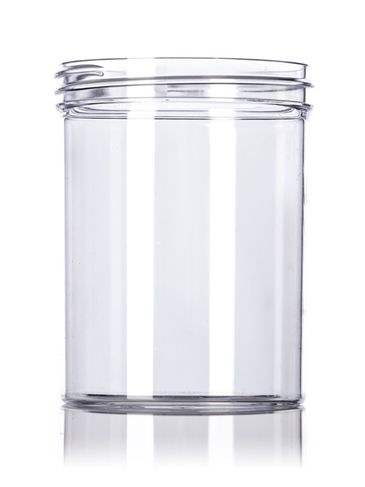 8 oz clear PS plastic single wall jar with 70-400 neck finish