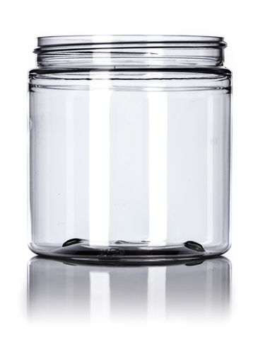 8 oz clear PET plastic single wall jar with 70-400 neck finish