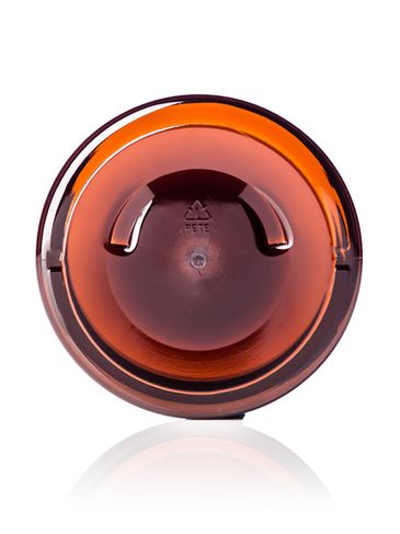 8 oz amber PET plastic single wall jar with 89-400 neck finish