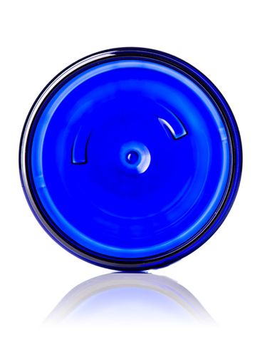 8 oz cobalt blue PET plastic single wall jar with 89-400 neck finish