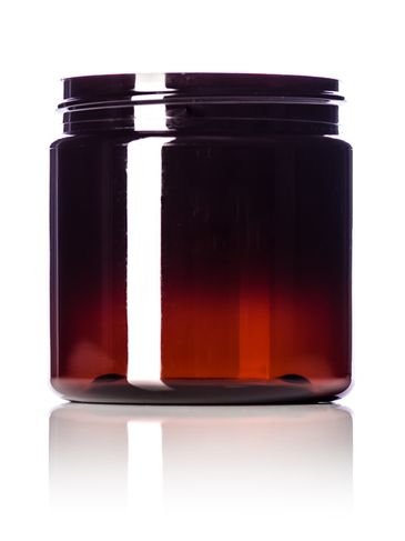 4 oz amber PET plastic single wall jar with 58-400 neck finish