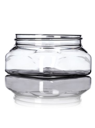 4 oz clear PET plastic square firenze jar with 70-400 neck finish