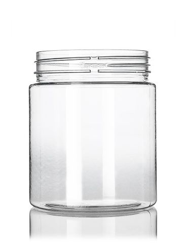 12 oz clear PET plastic single wall jar with 70-400 neck finish