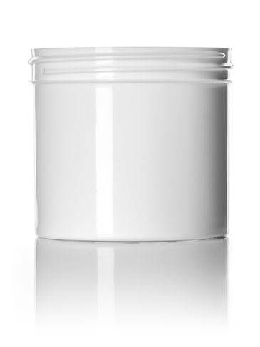 12 oz white PP plastic single wall jar with 89-400 neck finish