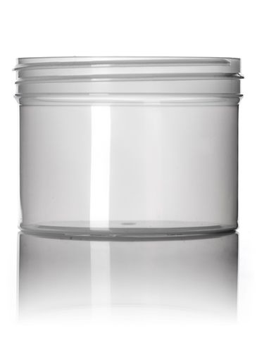 8 oz natural-colored PP plastic single wall jar with 89-400 neck finish