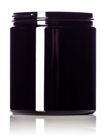 19 oz dark amber PET plastic single wall jar with 89-400 neck finish