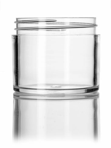2 oz clear PS plastic thick wall jar with 53-400 neck finish