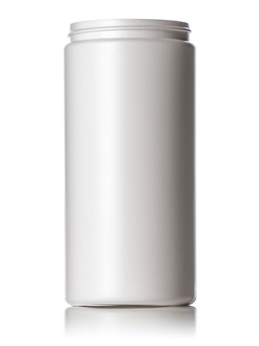 16 oz white HDPE plastic single wall canister with 70-400 neck finish