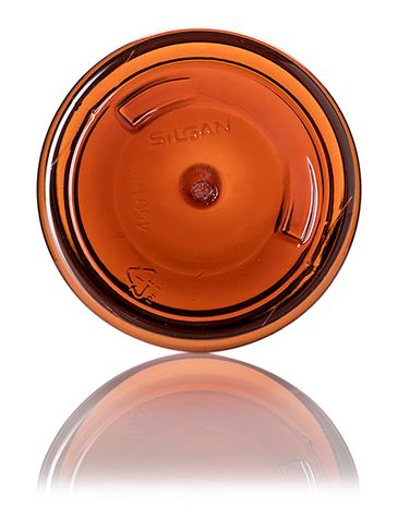 8 oz amber PET plastic single wall jar with 70-400 neck finish