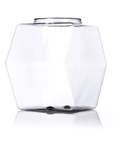 197 oz clear PVC plastic 6 x 8 inch hex-shaped jar