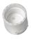 White PP plastic 20-410 smooth skirt unlined hinged flip top snap dispensing lid (0.125 inch orifice)