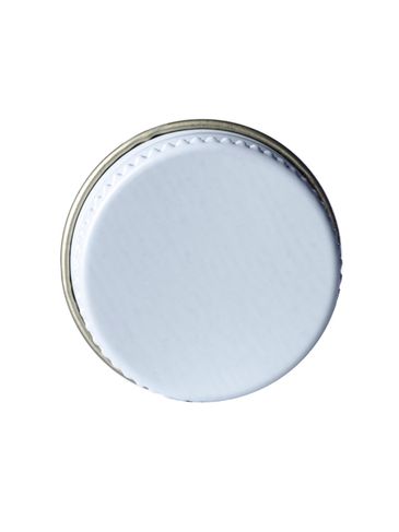 White metal 33-400 lid with standard plastisol liner