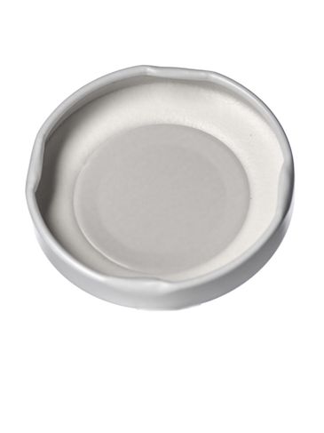 White metal 58TW lid with pasteurization-grade plastisol liner