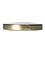 Gold metal 63TW lid with pasteurization-grade plastisol liner and vacuum seal button