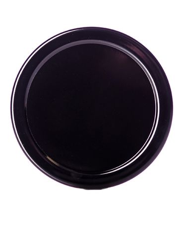 Black metal 70TW lid with pasteurization-grade plastisol liner