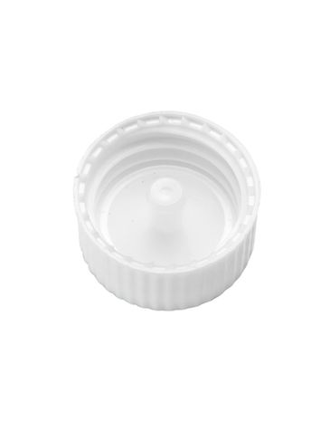 White PP plastic 20-400 lid with PP plastic polycone liner