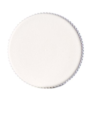 White PP plastic 20-410 ribbed skirt lid with foam liner
