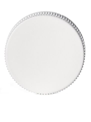 White PP plastic 24-400 ribbed skirt lid with foam liner