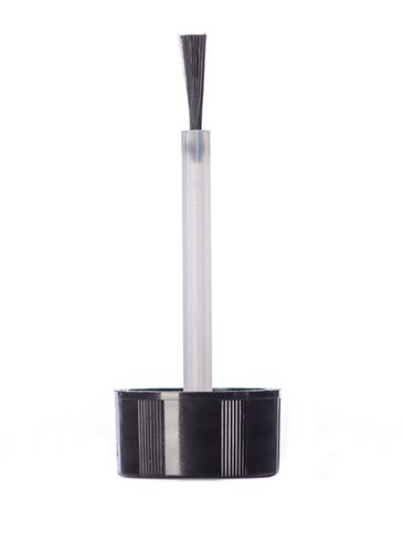 Black PP plastic brush cap with foam liner, 2.15625 inch brush and 18-400 neck finish