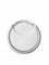 White PP and brushed aluminum shell 24-410 smooth skirt disc top cap