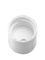 White PP plastic 20-410 smooth skirt flat disc top unlined cap (0.27 orifice)