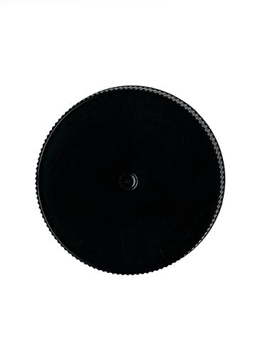 Black PP plastic 38-400 smooth skirt lid with foam liner