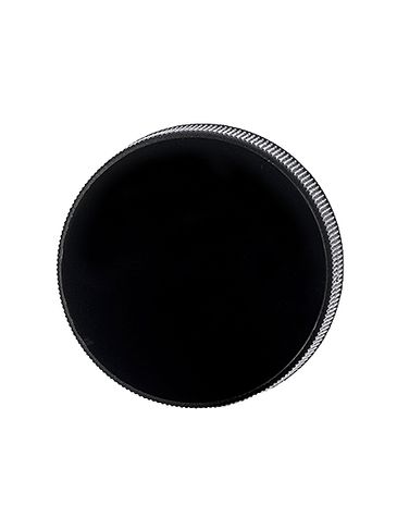 Black PP plastic 38-400 ribbed skirt lid with foam liner