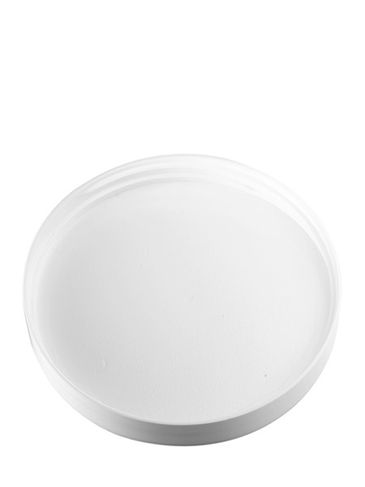 White PP plastic 89-400 smooth skirt lid with pressure sensitive (PS) liner