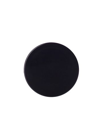 Black PP plastic 28-400 smooth skirt lid with unprinted universal heat induction seal (HIS) liner