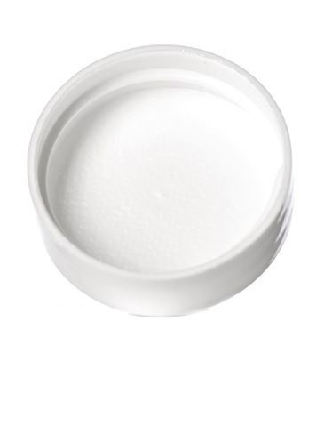 White PP plastic 33-400 smooth skirt lid with unprinted pressure sensitive (PS) liner