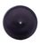Black PP plastic 33-400 smooth skirt top-gated lid with printed pressure sensitive (PS) liner