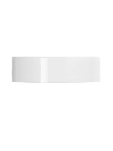White PP plastic 38-400 smooth skirt lid with printed universal heat induction seal (HIS) liner