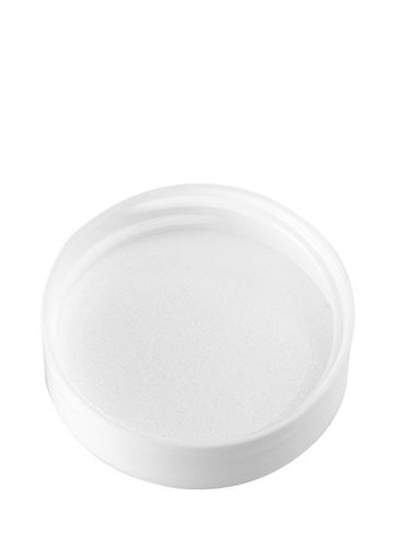 White PP plastic 38-400 smooth skirt lid with unprinted pressure sensitive (PS) liner