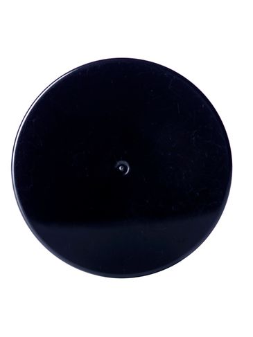 Black PP plastic 38-400 smooth skirt lid with printed heat induction seal (HIS) liner (for PET and PVC containers only)
