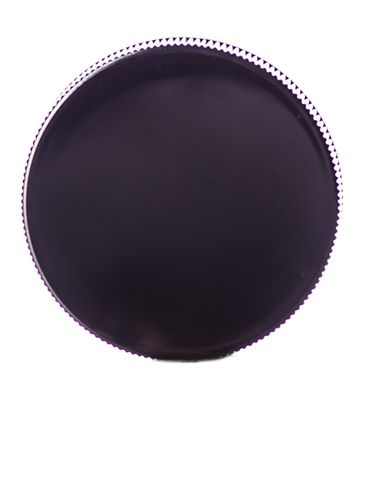 Black PP plastic 45-400 ribbed skirt lid with unprinted pressure sensitive (PS) liner