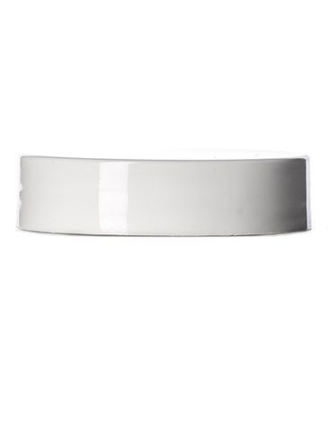 White PP plastic 43-400 smooth skirt lid with printed pressure sensitive (PS) liner