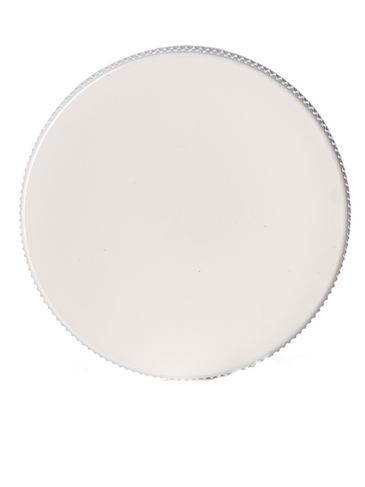White PP plastic 45-400 ribbed skirt lid with foam liner