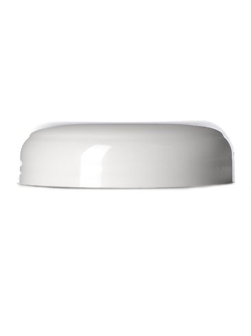 White PP plastic 53-400 dome lid with foam liner