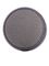 Black PP plastic 58-400 ribbed skirt side-gated lid with printed pressure sensitive (PS) liner