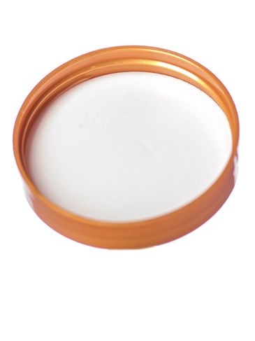 Copper PP plastic 58-400 smooth skirt lid with foam liner
