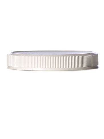 White PP plastic 70-400 ribbed skirt lid with foam liner