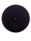 Black PP plastic 70-400 smooth skirt lid with printed pressure sensitive (PS) liner