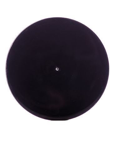 Black PP plastic 70-400 smooth skirt lid with printed pressure sensitive (PS) liner