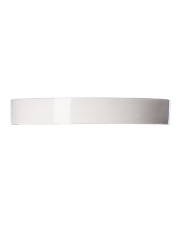White PP plastic 70-400 smooth skirt lid with printed pressure sensitive (PS) liner