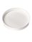 White PP plastic 89-400 smooth skirt lid with printed pressure sensitive (PS) liner
