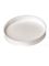 White PP plastic 89-400 smooth skirt lid with unprinted pressure sensitive (PS) liner