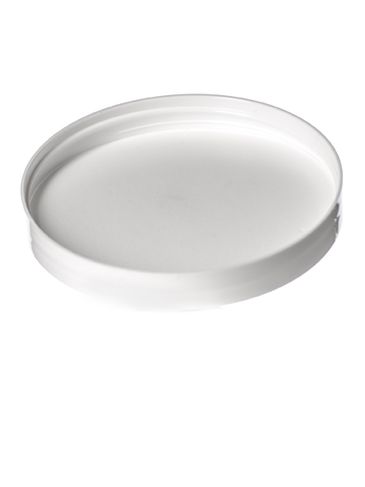 White PP plastic 110-400 smooth skirt lid with unprinted pressure sensitive (PS) liner