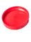 Red PP plastic 120 mm ribbed skirt unlined triple thread lid