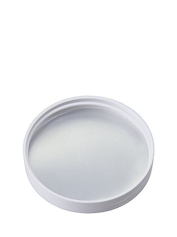 White PP plastic 70-400 smooth skirt lid with unprinted heat induction seal (HIS) liner